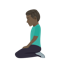 Man Kneeling- Dark Skin Tone emoji on Emojione